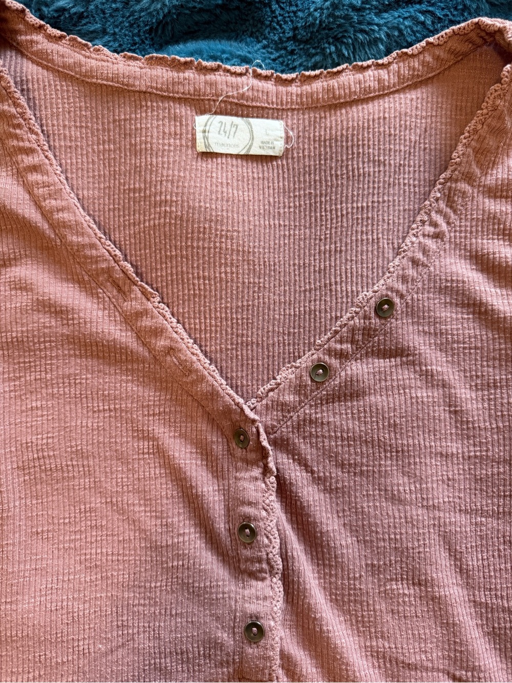 Maurices Pink Button-Front Ribbed Tank - Picture 2 of 2